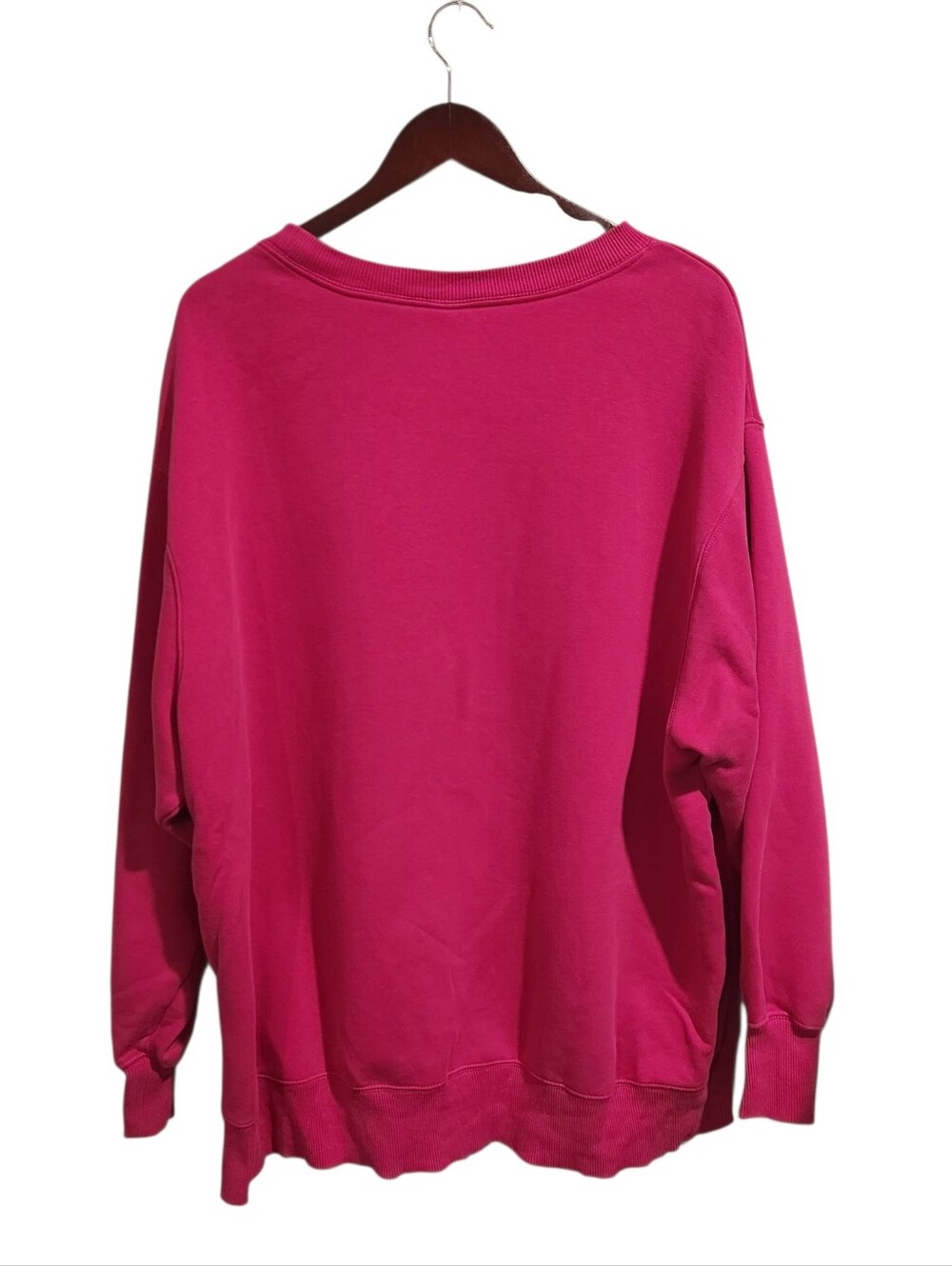 Nike Women's Oversized Crewneck Sweatshirt Plus Size 1X Fuchsia Pink Embroidered - Picture 3 of 6